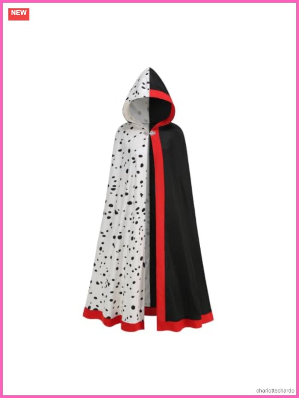 Witch Cloak Cape Villain Cosplay Halloween Costume Button Closure